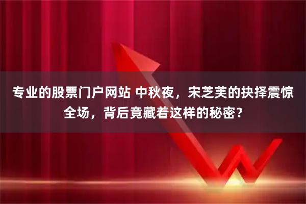 专业的股票门户网站 中秋夜，宋芝芙的抉择震惊全场，背后竟藏着这样的秘密？